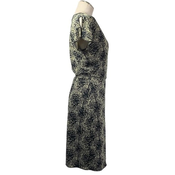 Kenneth Cole Split Sleeve Print Wrap Dress Khaki/Black, Sz Medium Style#QBMU2805 - Picture 12 of 12